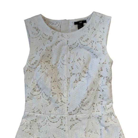 White Lace Sleeveless H&M Dress 6 - Picture 2 of 9